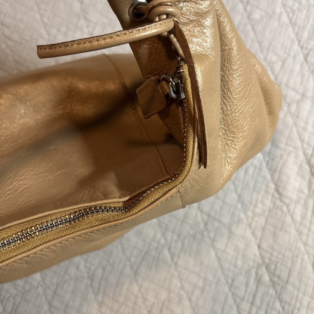 Paolo Masi large caramel leather hobo shoulder bag leather tassels Made in Italy - Picture 6 of 15